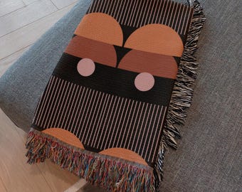 Striped & Circular Geometric Cotton Blanket