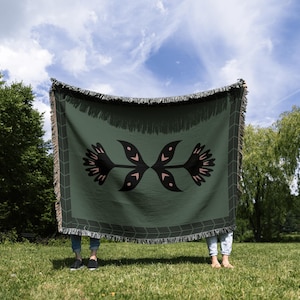 Verdant Bloom Floral Throw Blanket