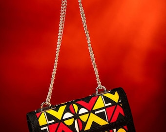 Shekere – African Print x Denim Handbag