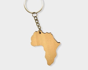 Odi - African Map Wooden Key Chain/Bag Charm