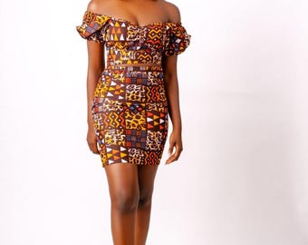 Gwara Gwara - African print Crop top & Skirt set