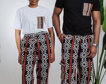 Kakaki – Unisex T-Shirt & African Print Cargo Pants Set