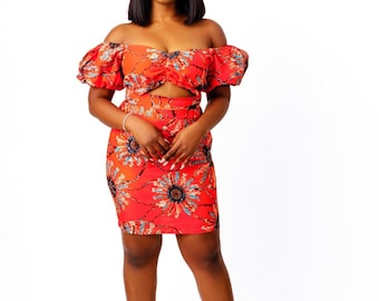 Shaku Shaku - African print Crop top & Skirt set