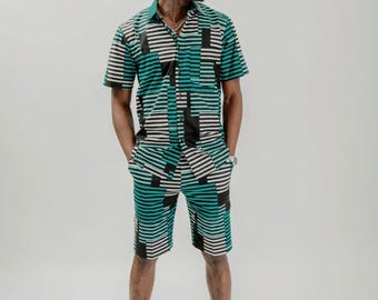 Ding Ding - African Print Shirt & Shorts set
