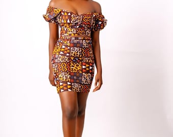 Gwara Gwara - African print Crop top & Skirt set