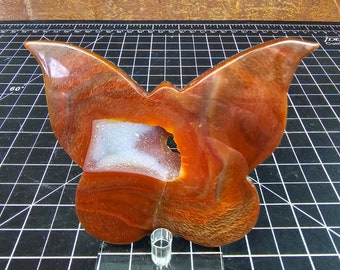 Druzy Carnelian Butterfly and Stand