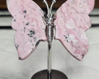 Peruvian Rhodonite Mini Wings and Stand
