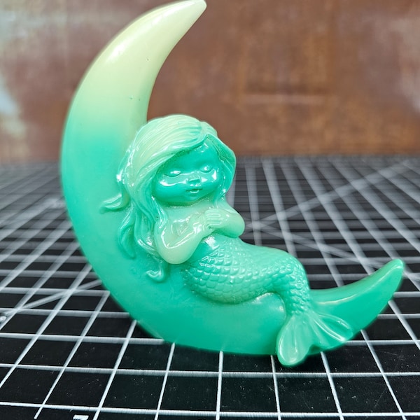 Price Reduced!!!!   Resin Luminous Mermaid on Moon (Glows in the Dark)
