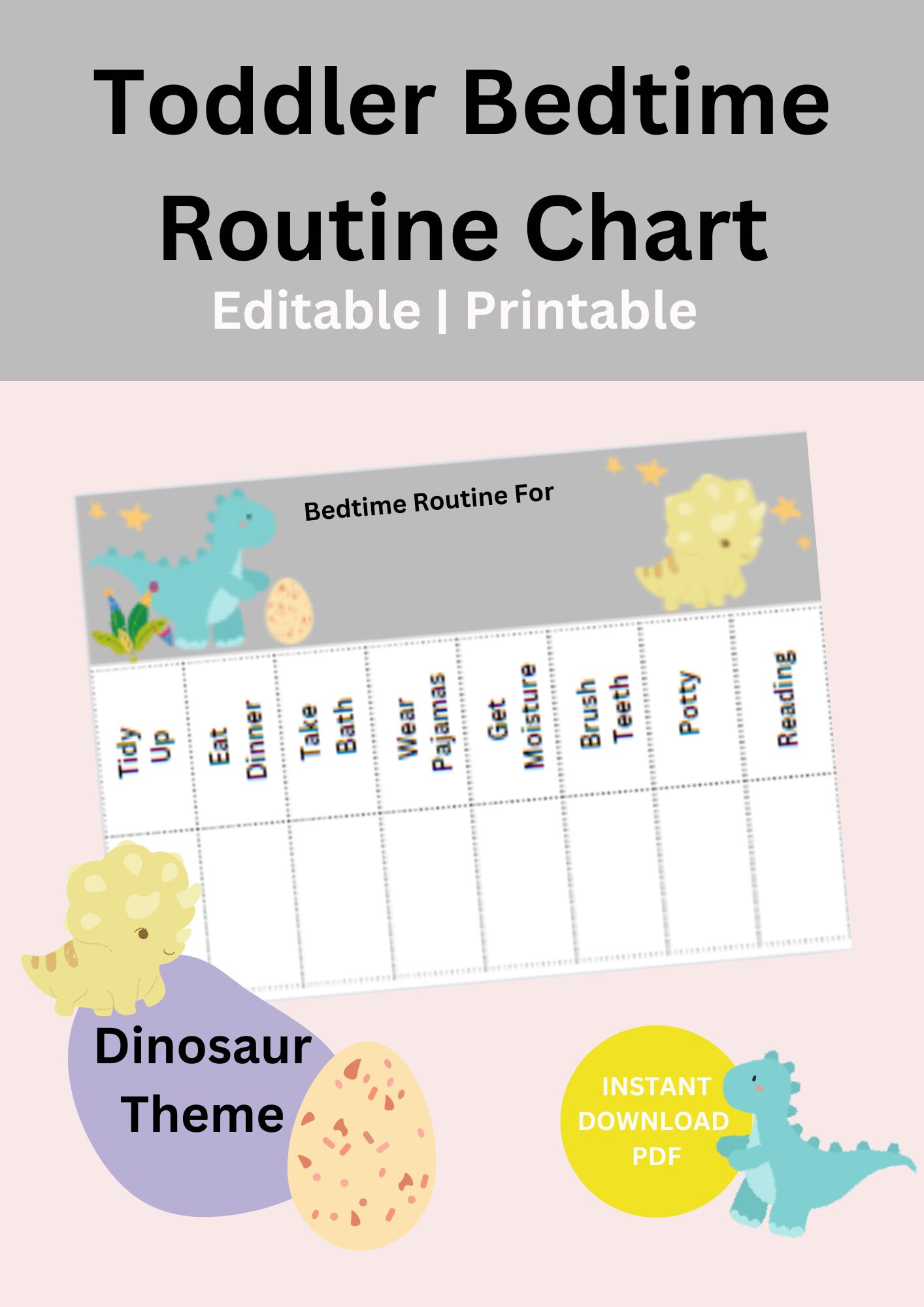 Toddler Routine Chart bedtime Routine Chart Printable - Etsy