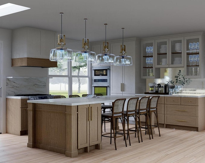 Grey Kitchen Luxury Kitchen 3d Rendering Minimalist Kitchen Remodel ...