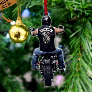 Personalized Biker Man Ornament, Motorcycle Gift for Biker Lovers, Motocross Racing Gift for Bikers, Xmas Gift for Motorcycle,Christmas Gift