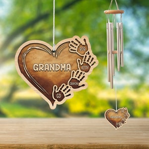 Grandma Nana Wind Chimes, Custom Family Birth Florals Wind Chime, Grandma Gift For Mothers Day, Nana Wind chime, Garden Wind Chimes