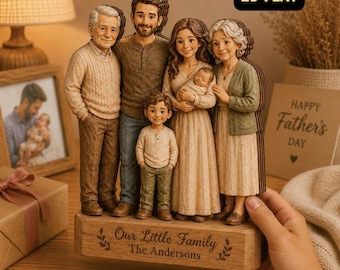 Gepersonaliseerde familietafelblok, aangepaste foto aandenken, hout- of acrylcadeau