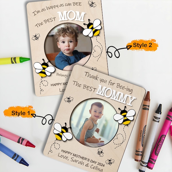 Custom Fridge Photo Magnet for Mom, Mother's Day Fridge Photo Magnet, Kids Fridge Magnet Frame, Grandma Magnet, Mother's Day Gifts