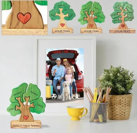 Custom Wooden Family Tree Puzzle Personalized Theme Art Tree DIY Name