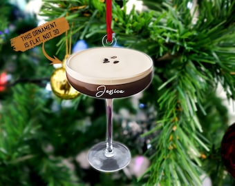 Espresso Martini Ornament, Custom Acrylic Hanging Ornament for Martini Drinkers, Perfect Christmas Keepsake or Gift for Her
