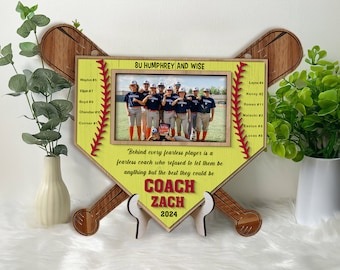Personalized Softball Wooden Sign, Softball Coach Sign, Thank You Coach Gifts from Team, End of Season Manager Gift, Baseball Season Gifts