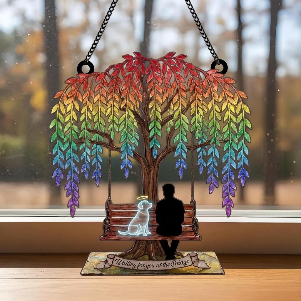 Rainbow Bridge Pet Memorial Suncatcher Dog Loss Sympathy Gift Acrylic ...