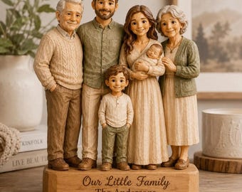 Gepersonaliseerde familietafelblok, aangepaste foto aandenken, hout- of acrylcadeau