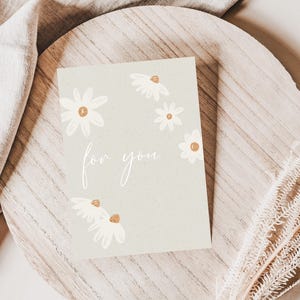 Postkarte Gänseblümchen For You A6 | Daisy Karte zum Muttertag Postkarte Aquarell gemalte Karte für Dich Dankeskarte Geburtstag Blumen