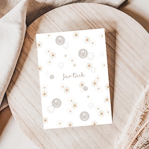 Postkarte Für Dich A6 | Daisy Karte Postkarte Aquarell gemalte Karte Dankeskarte Geburtstag Blumen Gänseblümchen Smile Geschenk