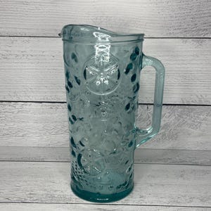 Fruit Embossed Glass Pitcher