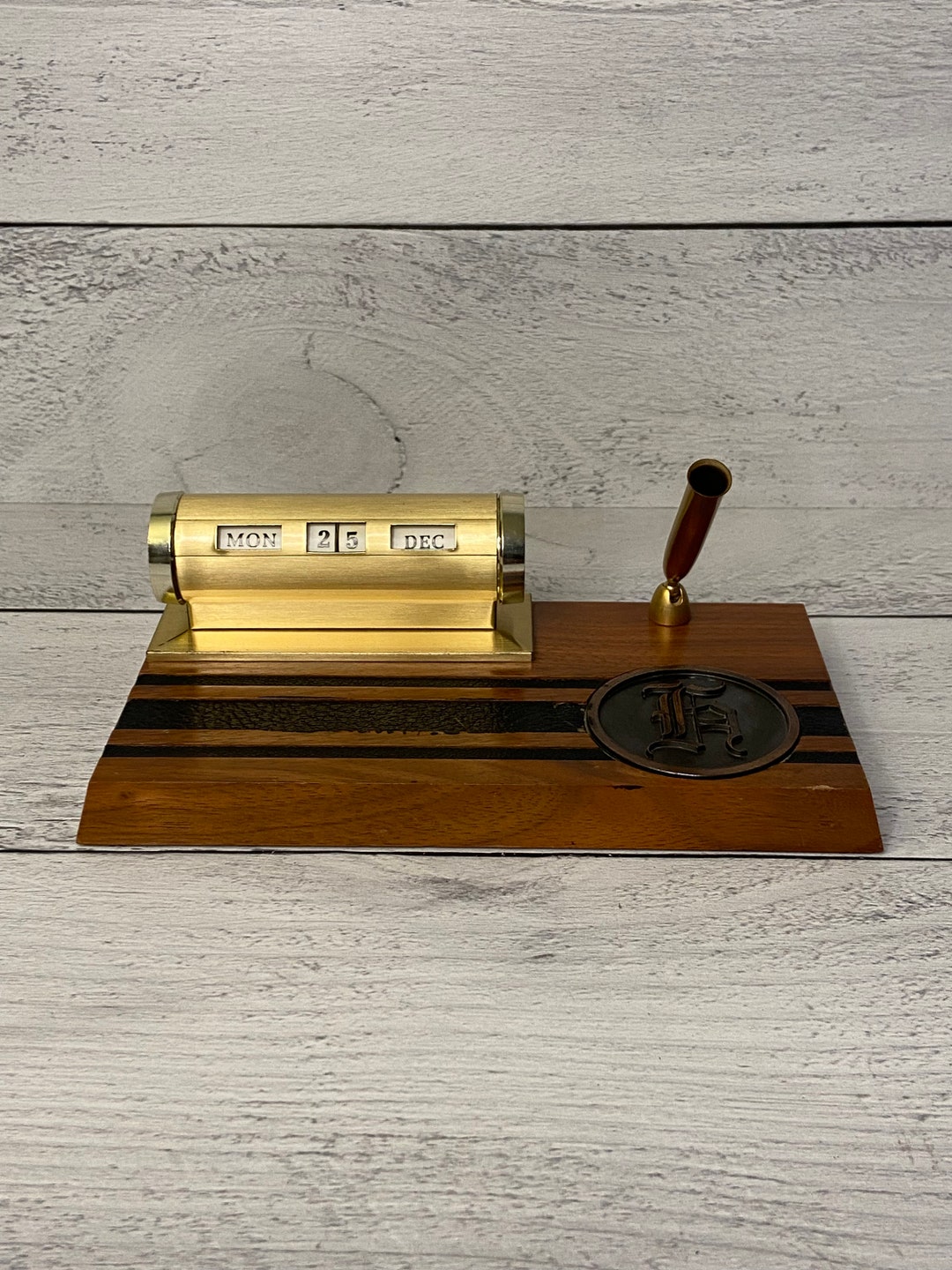 Vintage Desk Calendar With Pen Holder - Etsy