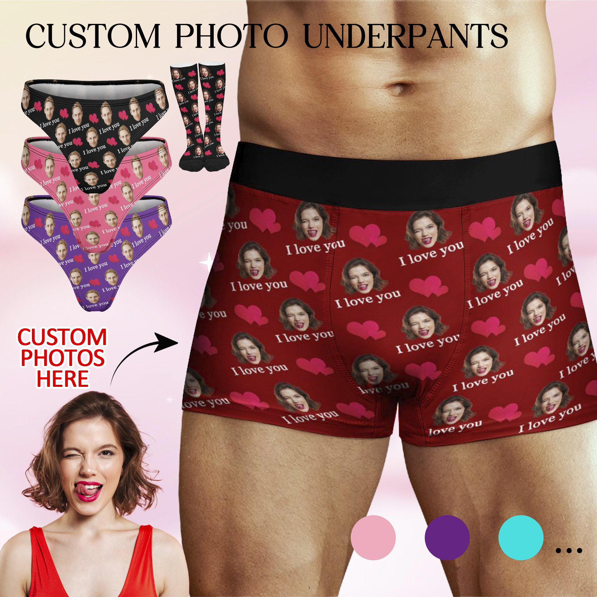  Glohox Custom Faces Boxer Briefs for Men - Custom Custom Boxers  With Face for Men Father's Day Birthday for Him Personalized with Faces Dad  Style Underwear XS : Clothing, Shoes 