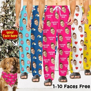 Unisex Custom Face Pajama pants,Custom pajama pants for men woman,custom pajama pants with photos,Pajama pants for Women
