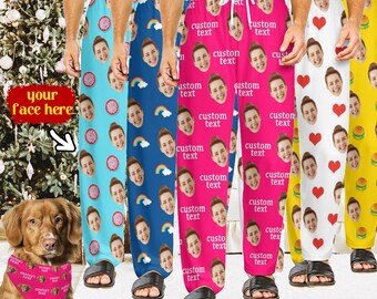 Unisex Custom Face Pajama pants,Custom pajama pants for men woman,custom pajama pants with photos,Pajama pants for Women