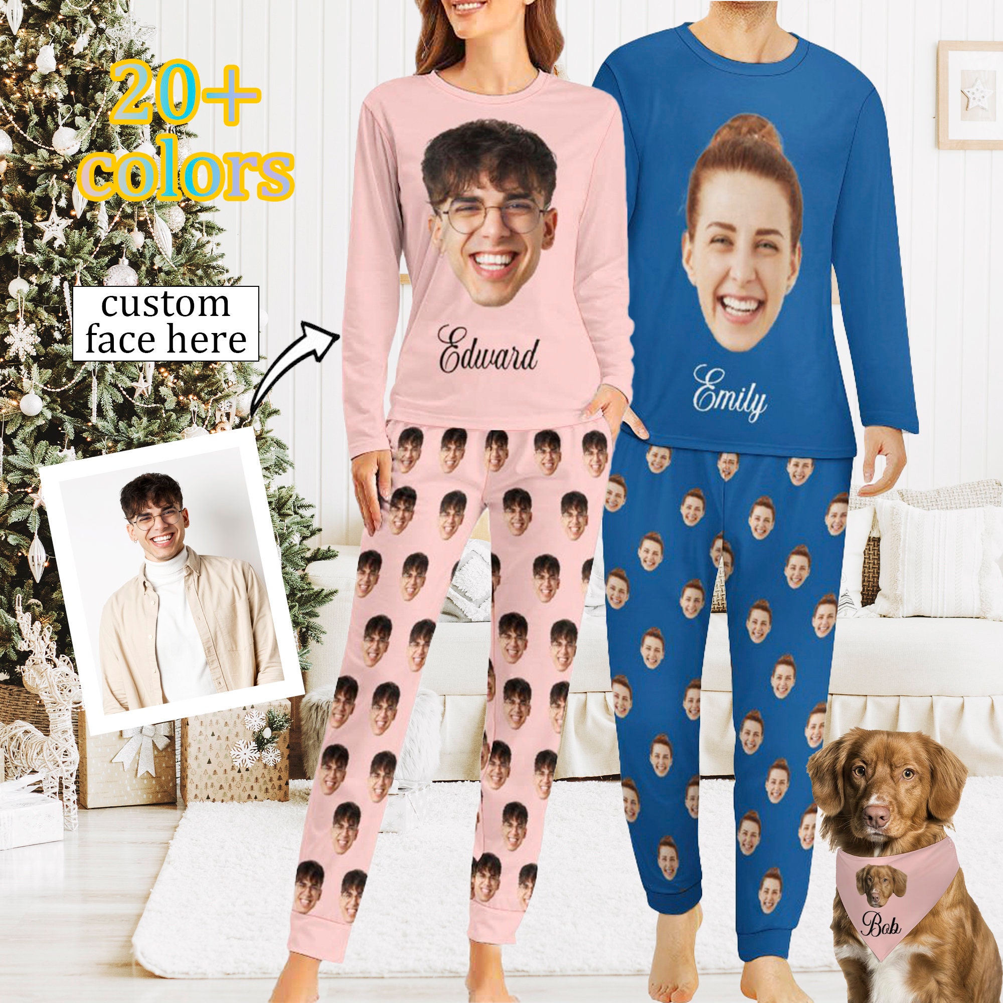 Custom Couple Pajama, Photo Pajama, Custom Pajama With Photo, Picture