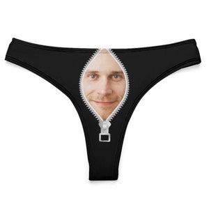 Custom Face Thong,Personalized Photo Gift for Girlfriend/Wife,Personalized Pantie with Face,Custom zip-up thongs,Best Anniversary Gift image 6