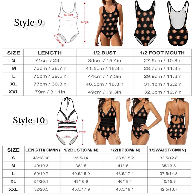 Custom Face Swimsuit, Personalized Women Swimsuit Bikini Set, Custom Women One-Piece Two-piece Swimwear, Face on BathingSuit, Bachelor party image 10