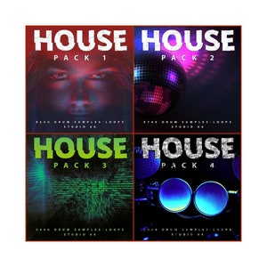 House Full Drums 4 Packs Bundle with Studio Samples and Loops / 37GB WAV Instant Digital Download
