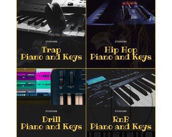 Paquete de pianos y teclas: Trap, Drill, RnB y Hip Hop con muestras de estudio y loops / Descarga digital instantánea WAV de 28 GB