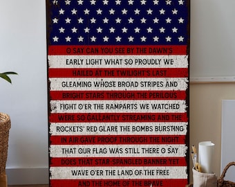 O Say Can You See By The Dawn's American Flag Canvas, Independence Day Home Decor, 4th of July Gift, Patriotic Gift, 4th of July Wall Art