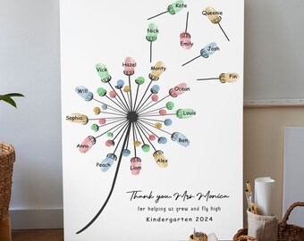 Teacher Appreciation Flying Dandelion Canvas, Teacher Canvas Poster, Gift For Teacher, End of Year Gift, Birthday Gift for Teacher