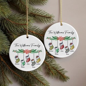 Personalized Family Christmas Ornament, Custom Family Keepsake Ornament, Family Christmas Gift, Christmas Socks, Christmas Gift for Parents
