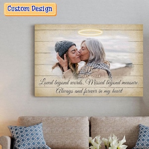 Loved Beyond Words Canvas Poster, Personalized Memorial Canvas, Custom Photo Print, Sympathy Canvas, Loss of Loved One Gift, Memorial Gift