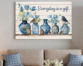 Every Day Is A Gift Canvas Poster, Faith Canvas, Housewarming Gift, Home Decor, Gift For New Home Owner, Religious Gift Ideas