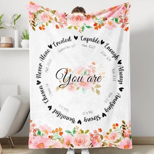 You Are Inspiration Blanket, Personalized Faith Blanket, Christian Blanket, Religious Blanket, Bible Verse Blanket, Christmas Gift for Her