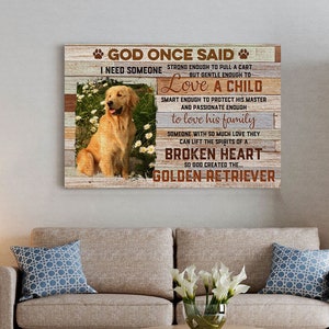 Golden Retriever Wall Art, God Created Golden Canvas, Dog Home Wall Decor, Golden Retriever Canvas Gift, Golden Dog Memorial, Golden Canvas