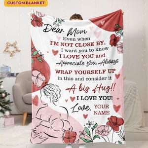 Personalized To My Mom Blanket, Blanket For Mother&#39;s Day, Mommy Gift From Daughter and Son, Custom Mom Letter Blankets, Mom&#39;s Birthday Gifts