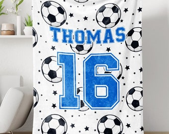 Soccer Ball Custom Name Blanket, Personalized Gift For Soccer Player, Soccer Blanket Gift, Soccer Lover, Gift For Athlete, Gift for Him
