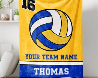 Volleyball Player Personalized Blanket, Custom Name And Number Volleyball Blanket, Volleyball Gifts, Volleyball Gifts For Team