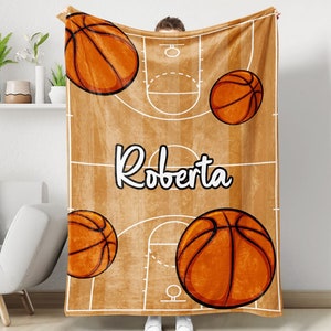 Basketball Custom Name Baby Blanket,Sports gift,Basketball gift,gift for Basketball player,Basketball team gift,High College blanket