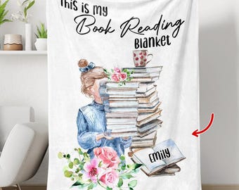 Custom Reading Blanket,  Personalized Reading Blanket, Bookworm Blanket, Reading Nook, Reading Cozy Blanket, Literary Gift, Book Lover Gift