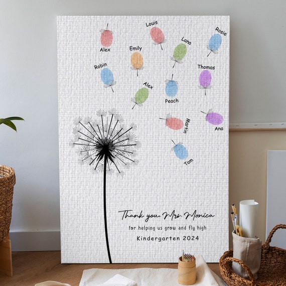 Thank You For Helping Us Grow Canvas Poster, Personalized Teacher Appreciation Gift, Back To School, Teacher Class Gift, Teacher Canvas