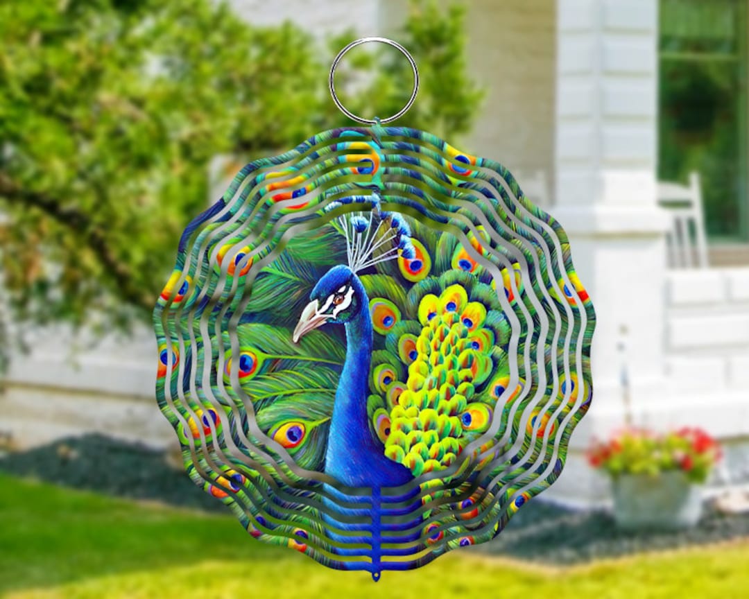 Peacock Wind Spinner PNG File Hanging Wind Spinners for Etsy