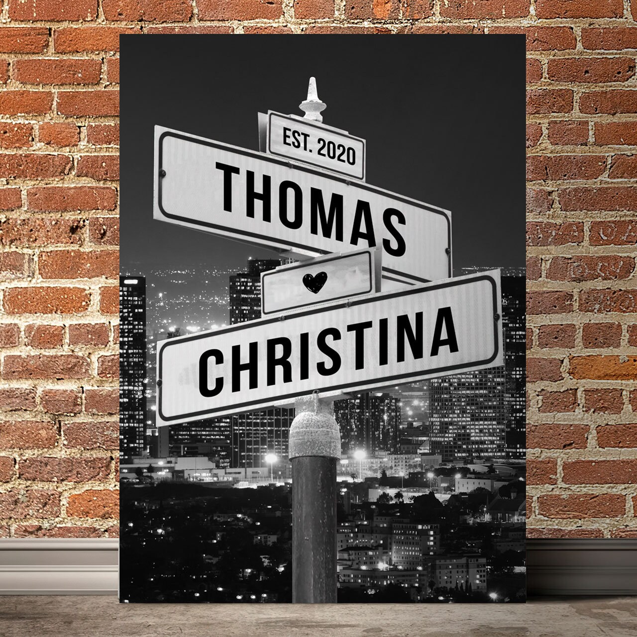 Vintage Street Sign Personalized Name Family Canvas, Custom Name Sign ...